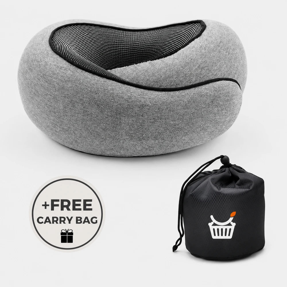 Compact Memory Foam Neck Travel Pillow
