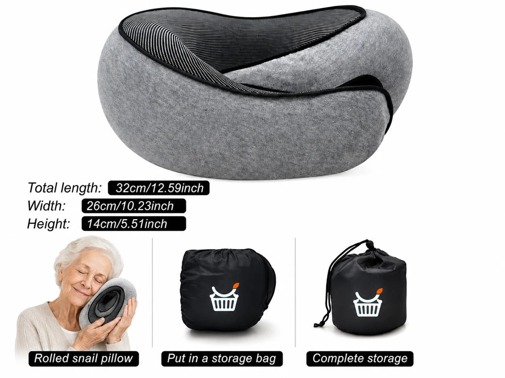 Compact Memory Foam Neck Travel Pillow