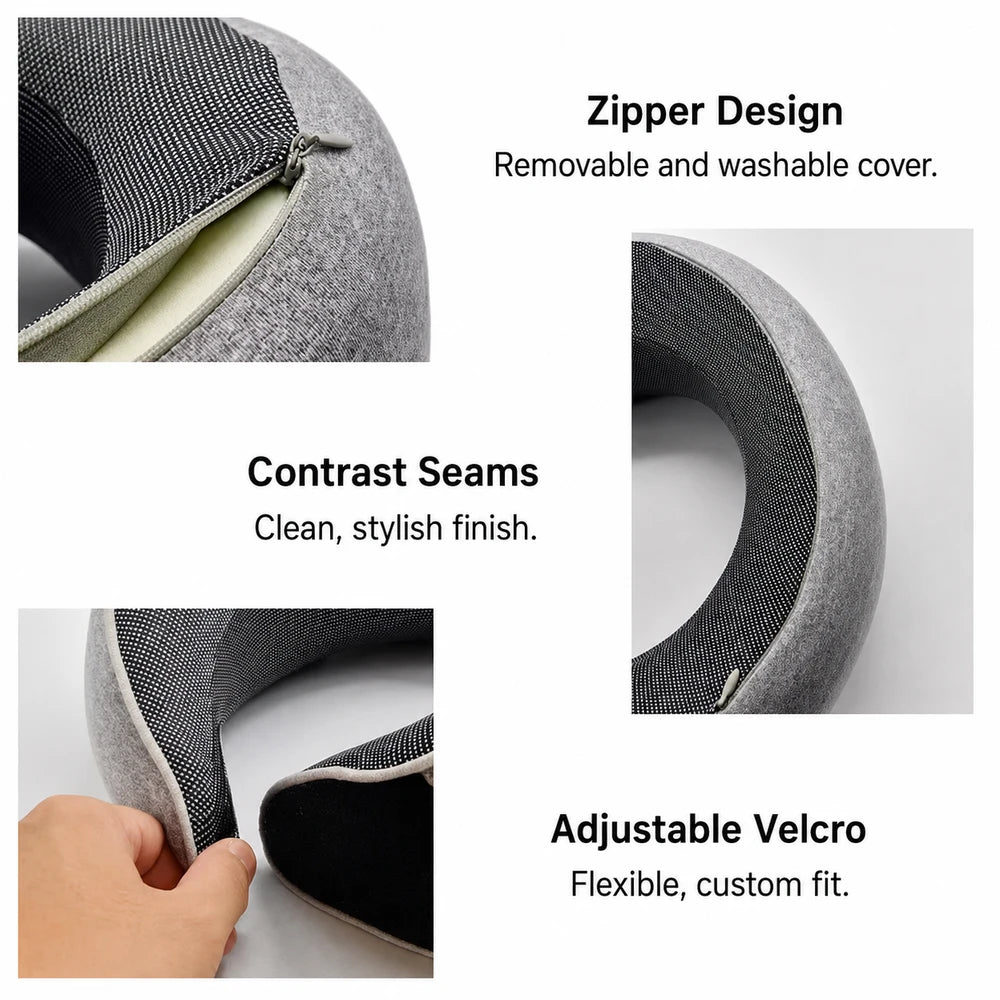 Compact Memory Foam Neck Travel Pillow