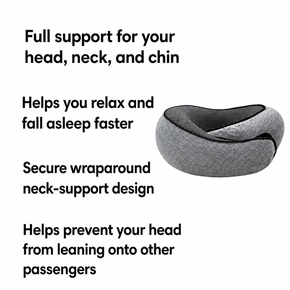Compact Memory Foam Neck Travel Pillow