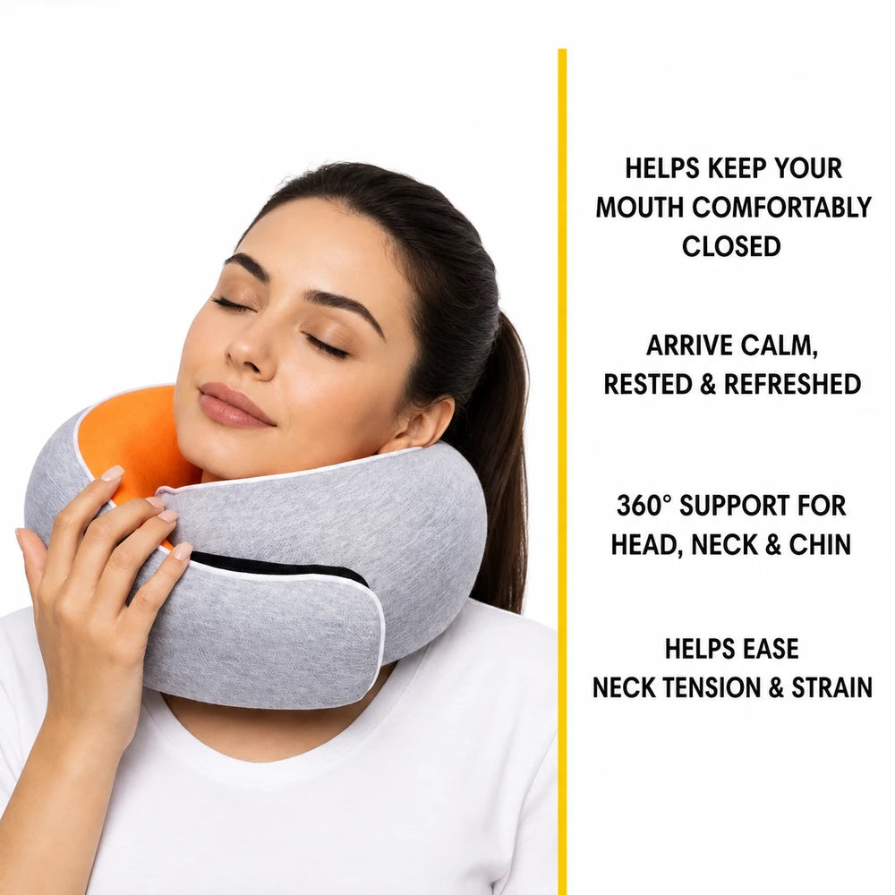 Compact Memory Foam Neck Travel Pillow
