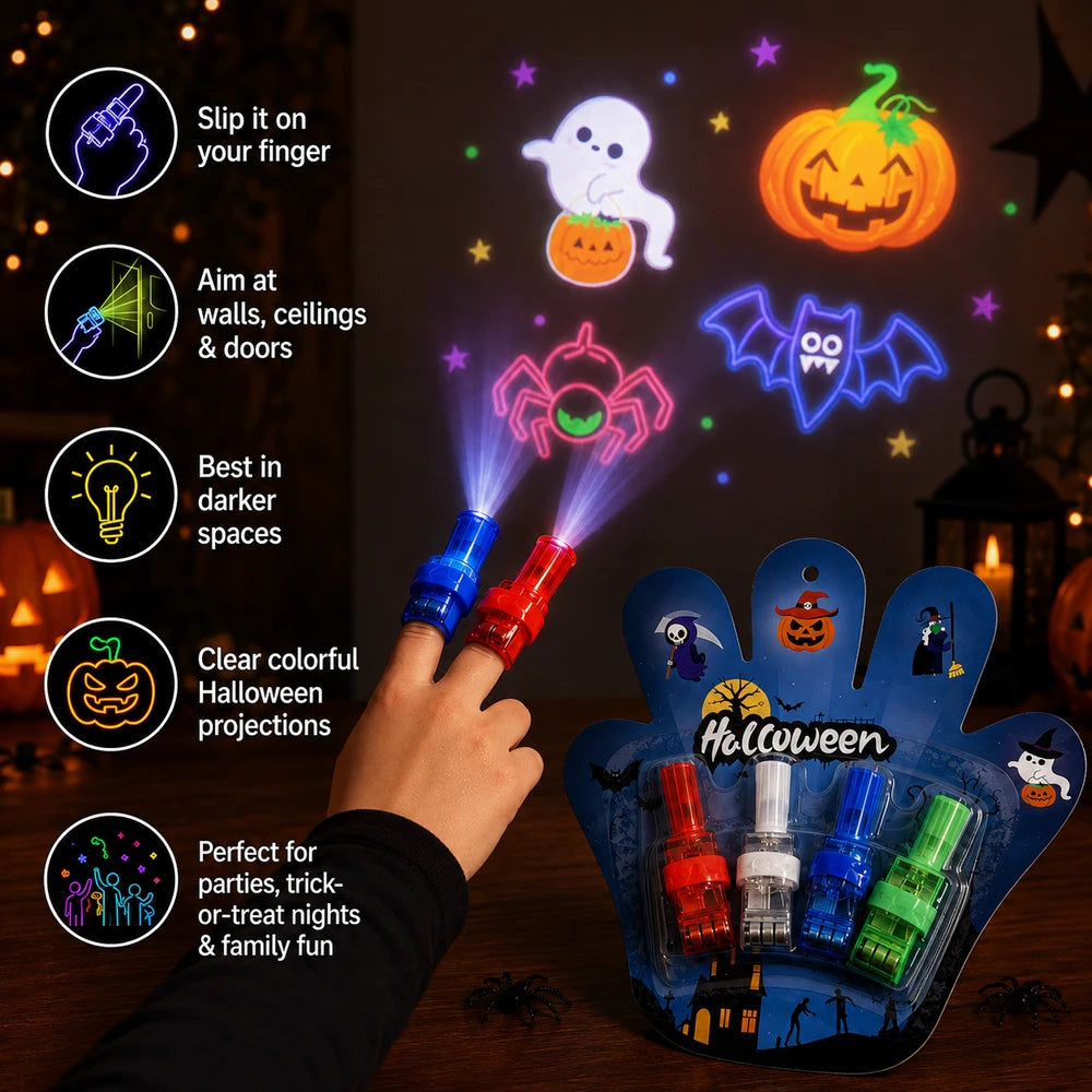 Halloween LED Finger Projection Lights